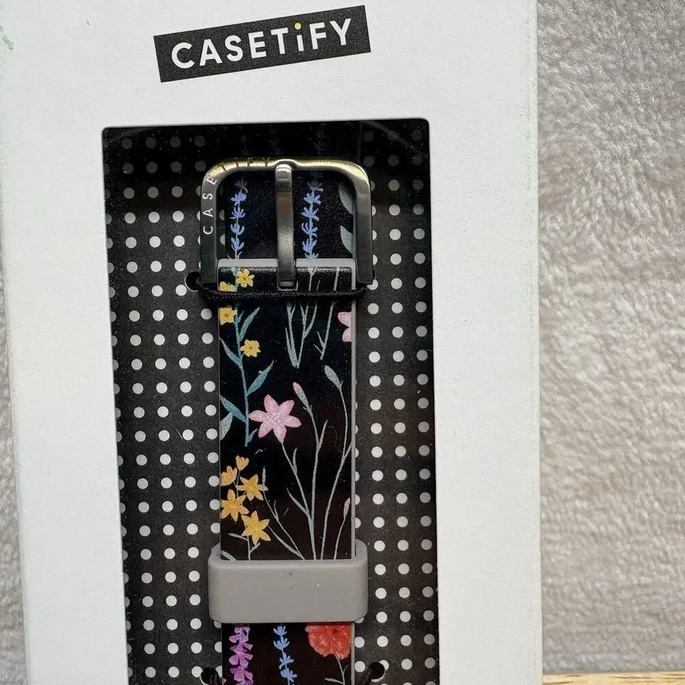 Casetify Saffiano Black Floral 20mm Samsung Galaxy Watch Band